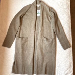 Michael Kors Dark Camel Long Wool Cardigan